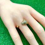 Panther Face Cubic Zirconia Anti Tarnish 18K Gold Free Size Ring Bulk