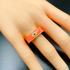 Black Enamel Evil Eye 18K Gold Anti Tarnish Open Back Ring Women Bulk