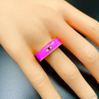 Black Enamel Evil Eye 18K Gold Anti Tarnish Open Back Ring Women Bulk