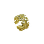 Star Dual Layer 18K Gold Anti Tarnish Open Back Band Ring Women Bulk