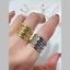 Glossy Layer 18K Gold Anti Tarnish Free Size Ring For Women Bulk