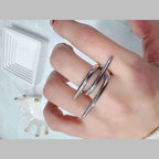 Triple Nail 18K Gold Anti Tarnish Free Size Ring For Women Bulk