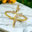 Arrow Cubic Zirconia 18K Gold Anti Tarnish Adjustable Ring Women Bulk