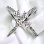 Arrow Cubic Zirconia 18K Gold Anti Tarnish Adjustable Ring Women Bulk