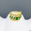 Drop Baguette CZ Crystal Purple Gold Anti Tarnish Adjustable Ring Bulk