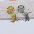 Jhumka Filigree CZ 18K Gold Anti Tarnish Adjustable Ring Bulk