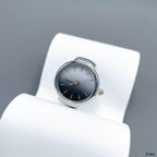 Analog Watch White Silver Anti Tarnish Adjustable Band Ring Women Bulk