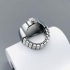 Analog Watch White Silver Anti Tarnish Adjustable Band Ring Women Bulk
