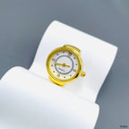 Analog Watch White Silver Anti Tarnish Adjustable Band Ring Women Bulk