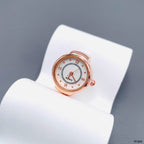 Analog Watch White Silver Anti Tarnish Adjustable Band Ring Women Bulk