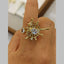 Solitaire Drop Spider Webs CZ Gold Anti Tarnish Adjustable Ring Bulk
