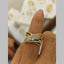 Baguette Cross Over CZ 18K Gold Anti Tarnish Adjustable Ring Bulk