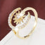 Crescent Moon Star 18K Gold CZ Anti Tarnish Free Size Ring Bulk