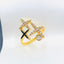 Star 18K Gold Cubic Zirconia Enamel Anti Tarnish Adjustable Ring Bulk