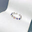 Rainbow Baguette CZ Crystal Multi Silver Anti Tarnish Ring Bulk