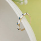 Evil Eye 18K Gold Enamel Anti Tarnish Free Size Band Ring Women Bulk
