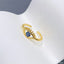 Eye Lash Evil Eye 18K Gold Crystal Anti Tarnish Free Size Ring Bulk