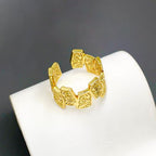 Irregular Engraved Chic Chunky Gold Anti Tarnish Adjustable Ring Bulk