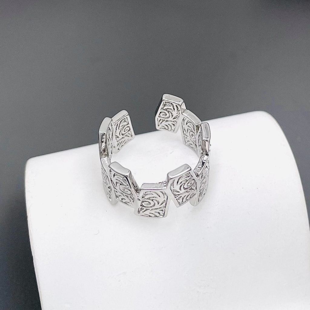 Irregular Engraved Chic Chunky Gold Anti Tarnish Adjustable Ring Bulk