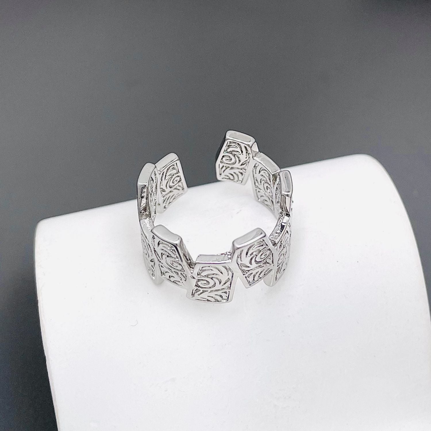 Irregular Engraved Chic Chunky Gold Anti Tarnish Adjustable Ring Bulk