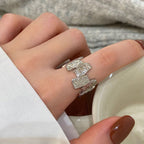 Irregular Engraved Chic Chunky Gold Anti Tarnish Adjustable Ring Bulk