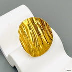 Dented Band 18K Gold Stainless Steel Anti Tarnish Adjustable Ring Bulk