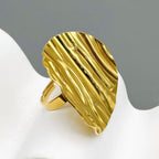 Dented Band 18K Gold Stainless Steel Anti Tarnish Adjustable Ring Bulk