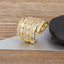 Baguette Layer Surface CZ 18K Gold Anti Tarnish Adjustable Ring Bulk