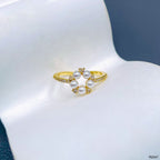 Flower CZ Pearl White 18K Gold Anti Tarnish Adjustable Ring Bulk