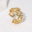 Heart 18K Gold Stainless Steel Free Size Ring For Women Bulk