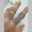 Studded Filigree Surface CZ Gold Silver Anti Tarnish Ring Bulk