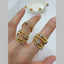 Star Layer CZ 18K Gold Silver Anti Tarnish Free Size Ring Bulk