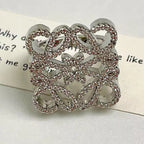 Filigree Square 18K Gold CZ Anti Tarnish Free Size Ring Bulk
