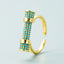Studded Barrell Cubic Zirconia 18K Gold Anti Tarnish Free Size Ring For Women