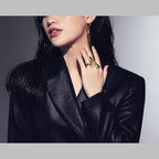 Exquisite Dragonfly CZ Gold Anti Tarnish Dual Finger Ring Bulk