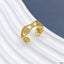 Clover Flower CZ 18K Gold Anti Tarnish Adjustable Ring Bulk