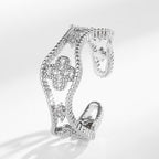 Clover Flower CZ 18K Gold Anti Tarnish Adjustable Ring Bulk