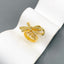 Ribbon Cubic Zirconia 18K Gold Anti Tarnish Free Size Ring Women Bulk