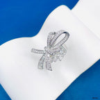 Ribbon Cubic Zirconia 18K Gold Anti Tarnish Free Size Ring Women Bulk