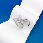 Ribbon Cubic Zirconia 18K Gold Anti Tarnish Free Size Ring Women Bulk