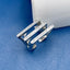 Baguette Layer Cubic Zirconia Silver Anti Tarnish Adjustable Ring Bulk