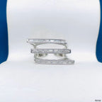 Baguette Layer Cubic Zirconia Silver Anti Tarnish Adjustable Ring Bulk
