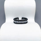 Cushion Cut Solitaire CZ Crystal Black Anti Tarnish Ring Bulk