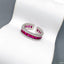 CZ Crystal Ruby Pink Silver Anti Tarnish Free Size Ring Bulk