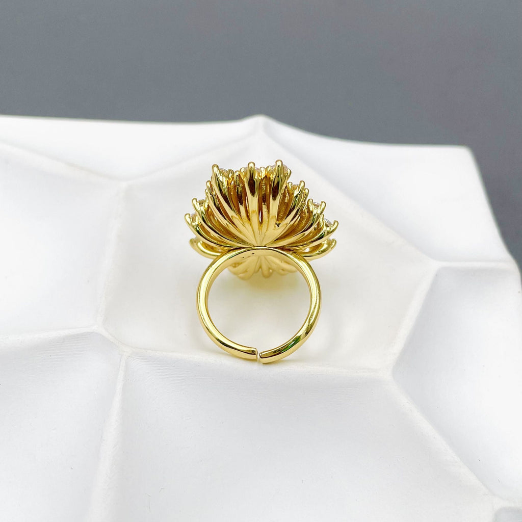 Studded Solitaires CZ 18K Gold Anti Tarnish Free Size Ring Bulk