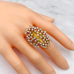 Studded Solitaires CZ 18K Gold Anti Tarnish Free Size Ring Bulk