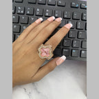 Clover Flower Green Dial Gold CZ Anti Tarnish Watch Ring Bulk