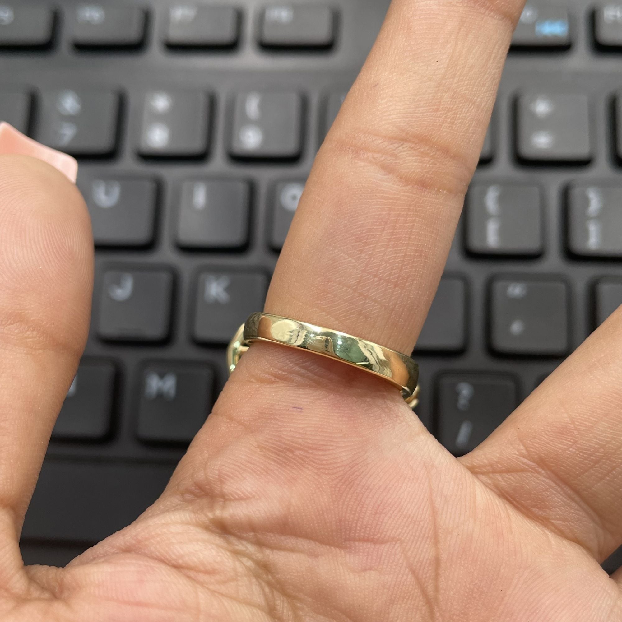 Geometric Share Gemstone Crystal CZ Multi Gold Anti Tarnish Ring Bulk
