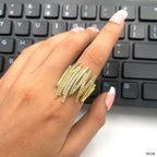 Layer Cubic Zirconia 18K Gold Anti Tarnish Ring For Women Bulk