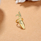 Leaf Cubic Zirconia 18K Gold Anti Tarnish Adjustable Nail Ring Bulk